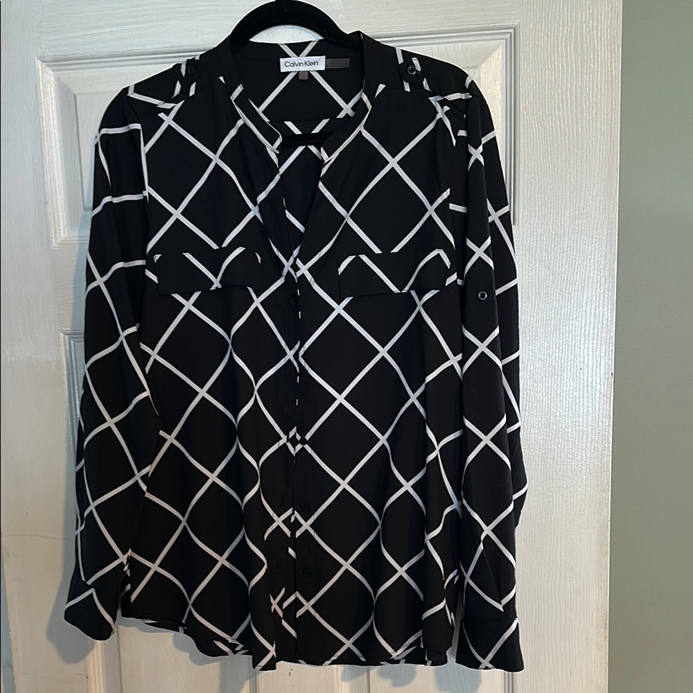 Calvin Klein Black and White Women's Top
